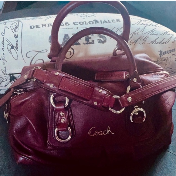 Coach Handbags - Coach Maroon Leather Satchel